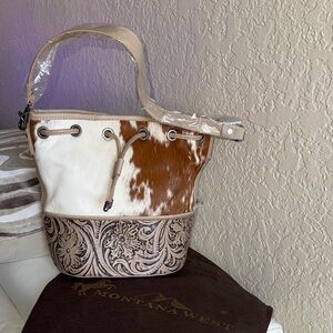 Montana West Brown and White Shoulder Bag
